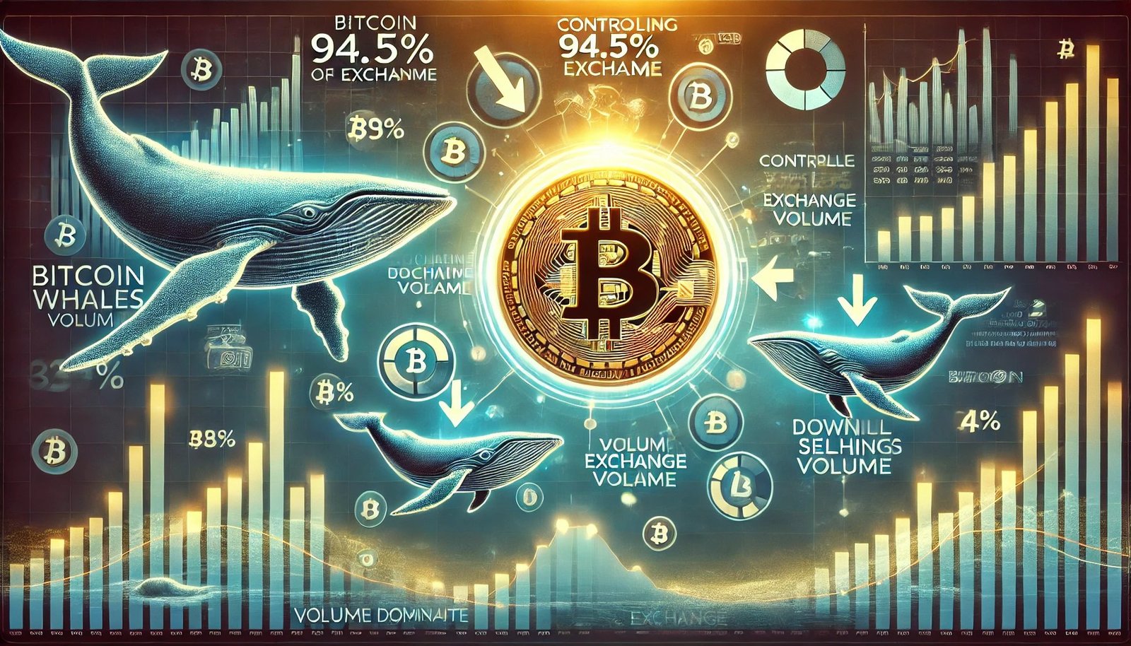 DALL·E 2025 01 03 22.29.47 A financial themed image highlighting Bitcoin whales controlling 94.5 of