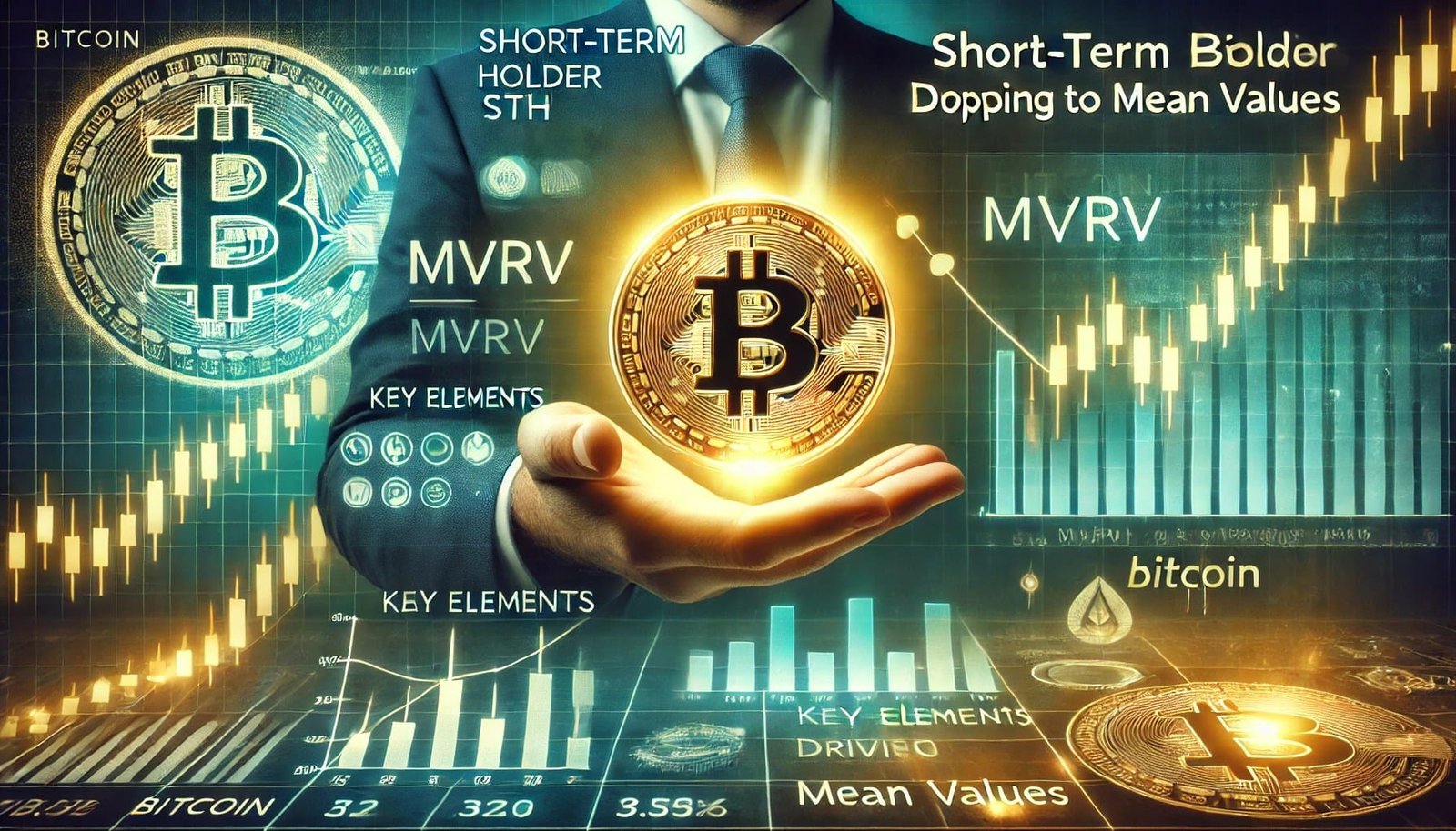 DALL·E 2025 01 10 22.13.19 A financial themed image highlighting Bitcoins short term holder STH MVRV